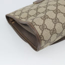 GUCCI GG Supreme Web Sherry Line Clutch Bag PVC Beige 156 01 030 Auth 194580-16