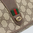 GUCCI GG Supreme Web Sherry Line Clutch Bag PVC Beige 156 01 030 Auth 194580-8