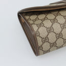 GUCCI GG Supreme Web Sherry Line Clutch Bag PVC Beige 156 01 030 Auth 194580-14