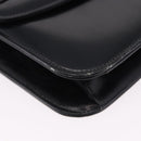 CELINE Horse Carriage Shoulder Bag Leather Black Gold Auth 194581-9