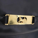 CELINE Horse Carriage Shoulder Bag Leather Black Gold Auth 194581-17