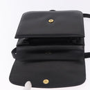 CELINE Horse Carriage Shoulder Bag Leather Black Gold Auth 194581-18