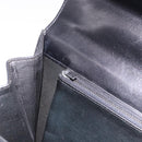 CELINE Horse Carriage Shoulder Bag Leather Black Gold Auth 194581-21