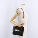 CELINE Horse Carriage Shoulder Bag Leather Black Gold Auth 194581-23