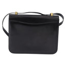CELINE Horse Carriage Shoulder Bag Leather Black Gold Auth 194581-2
