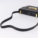 CELINE Horse Carriage Shoulder Bag Leather Black Gold Auth 194581-7