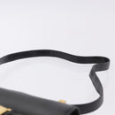 CELINE Horse Carriage Shoulder Bag Leather Black Gold Auth 194581-8