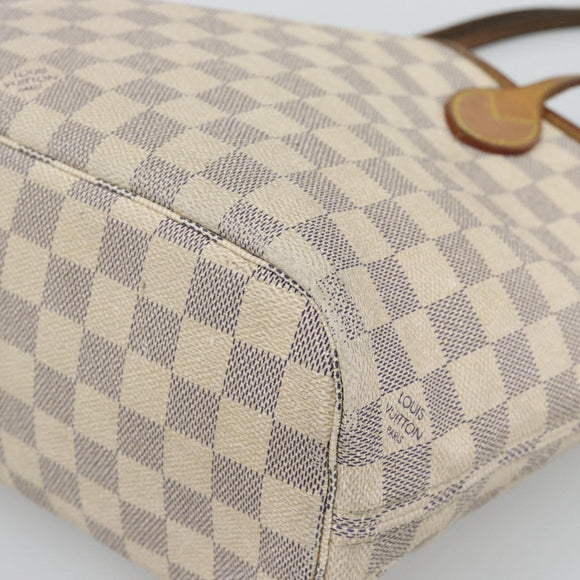 LOUIS VUITTON Damier Azur Neverfull PM Tote Bag N41362 LV Auth 194587