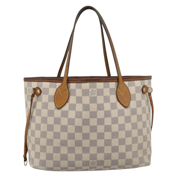 LOUIS VUITTON Damier Azur Neverfull PM Tote Bag N41362 LV Auth 194587