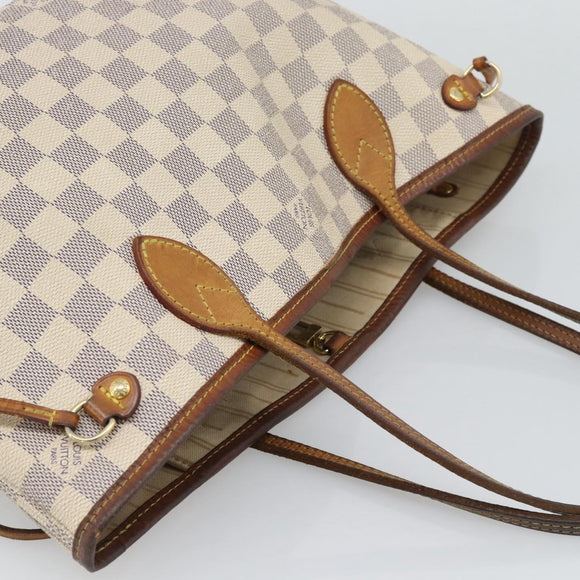 LOUIS VUITTON Damier Azur Neverfull PM Tote Bag N41362 LV Auth 194587