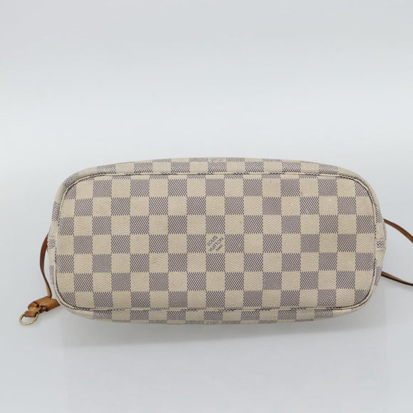 LOUIS VUITTON Damier Azur Neverfull PM Tote Bag N41362 LV Auth 194587