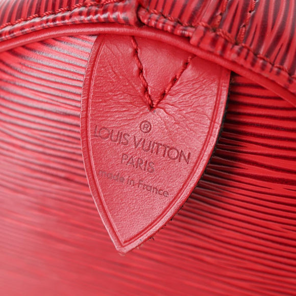 LOUIS VUITTON Epi Keepall 55 Boston Bag Red M42957 LV Auth 194589V