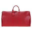 LOUIS VUITTON Epi Keepall 55 Boston Bag Red M42957 LV Auth 194589V-2