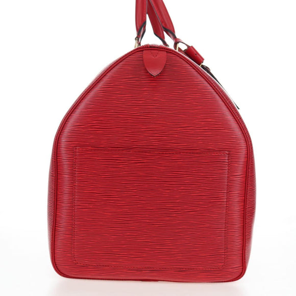 LOUIS VUITTON Epi Keepall 55 Boston Bag Red M42957 LV Auth 194589V