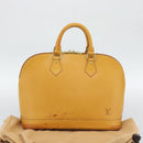 LOUIS VUITTON Nomad leather Alma Hand Bag Beige M85000 LV Auth 194592V-12