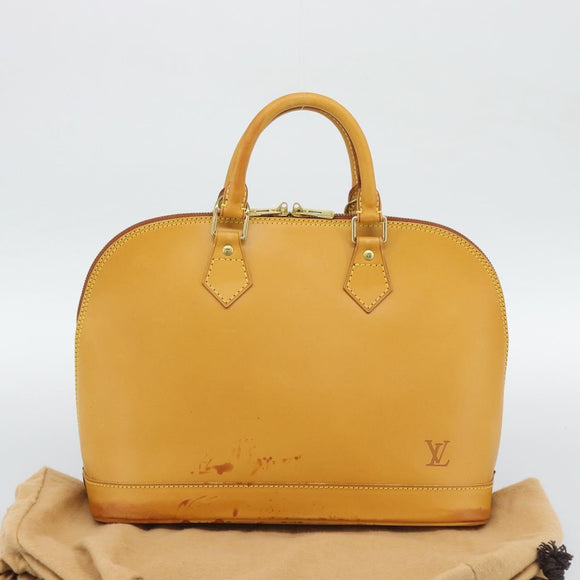 LOUIS VUITTON Nomad leather Alma Hand Bag Beige M85000 LV Auth 194592V