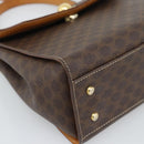 CELINE Macadam Canvas Star Ball Hand Bag PVC Leather 2way Brown Gold Auth 194593-16