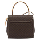 CELINE Macadam Canvas Star Ball Hand Bag PVC Leather 2way Brown Gold Auth 194593-2