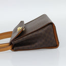 CELINE Macadam Canvas Star Ball Hand Bag PVC Leather 2way Brown Gold Auth 194593-3
