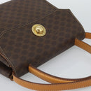 CELINE Macadam Canvas Star Ball Hand Bag PVC Leather 2way Brown Gold Auth 194593-6