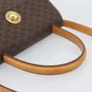 CELINE Macadam Canvas Star Ball Hand Bag PVC Leather 2way Brown Gold Auth 194593-7
