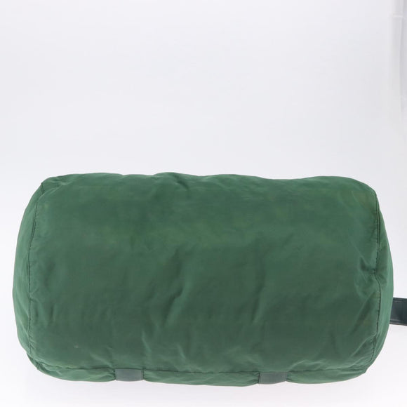 PRADA Boston Bag Nylon 2way Green Silver Auth 194594