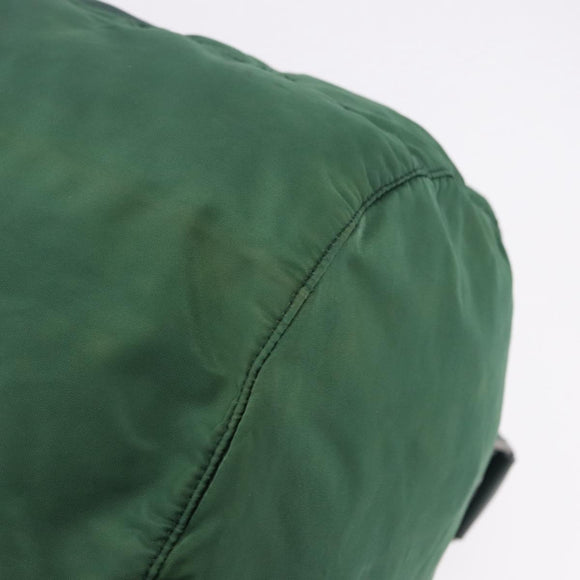 PRADA Boston Bag Nylon 2way Green Silver Auth 194594