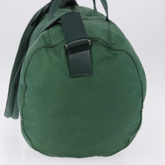 PRADA Boston Bag Nylon 2way Green Silver Auth 194594