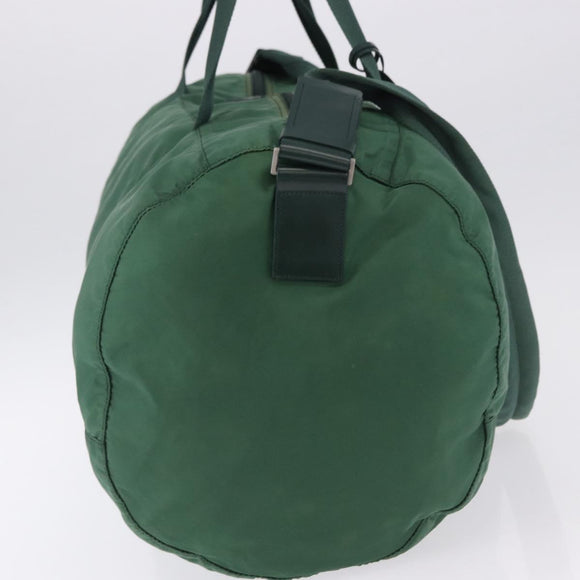 PRADA Boston Bag Nylon 2way Green Silver Auth 194594