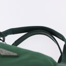 PRADA Boston Bag Nylon 2way Green Silver Auth 194594-14