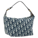 Christian Dior Trotter Canvas Hand Bag PVC Navy Gold Auth 194595V-1