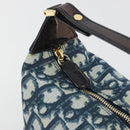 Christian Dior Trotter Canvas Hand Bag PVC Navy Gold Auth 194595V-14