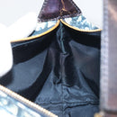 Christian Dior Trotter Canvas Hand Bag PVC Navy Gold Auth 194595V-18