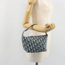 Christian Dior Trotter Canvas Hand Bag PVC Navy Gold Auth 194595V-22