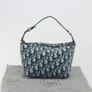 Christian Dior Trotter Canvas Hand Bag PVC Navy Gold Auth 194595V-23