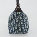 Christian Dior Trotter Canvas Hand Bag PVC Navy Gold Auth 194595V-4
