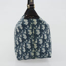Christian Dior Trotter Canvas Hand Bag PVC Navy Gold Auth 194595V-5