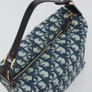 Christian Dior Trotter Canvas Hand Bag PVC Navy Gold Auth 194595V-6