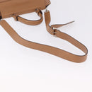 Salvatore Ferragamo Sofia Gancini Hand Bag Leather 2way Beige Silver Auth 194596A-9
