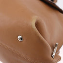 Salvatore Ferragamo Sofia Gancini Hand Bag Leather 2way Beige Silver Auth 194596A-16