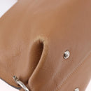 Salvatore Ferragamo Sofia Gancini Hand Bag Leather 2way Beige Silver Auth 194596A-17