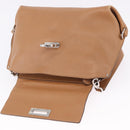 Salvatore Ferragamo Sofia Gancini Hand Bag Leather 2way Beige Silver Auth 194596A-20