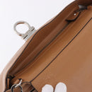 Salvatore Ferragamo Sofia Gancini Hand Bag Leather 2way Beige Silver Auth 194596A-21