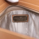 Salvatore Ferragamo Sofia Gancini Hand Bag Leather 2way Beige Silver Auth 194596A-23