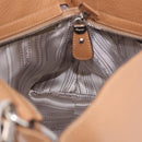 Salvatore Ferragamo Sofia Gancini Hand Bag Leather 2way Beige Silver Auth 194596A-24