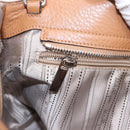Salvatore Ferragamo Sofia Gancini Hand Bag Leather 2way Beige Silver Auth 194596A-26