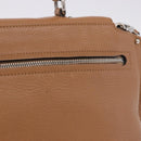 Salvatore Ferragamo Sofia Gancini Hand Bag Leather 2way Beige Silver Auth 194596A-3
