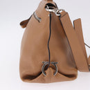 Salvatore Ferragamo Sofia Gancini Hand Bag Leather 2way Beige Silver Auth 194596A-5