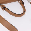 Salvatore Ferragamo Sofia Gancini Hand Bag Leather 2way Beige Silver Auth 194596A-8