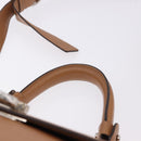 Salvatore Ferragamo Sofia Gancini Hand Bag Leather 2way Beige Silver Auth 194596A-14